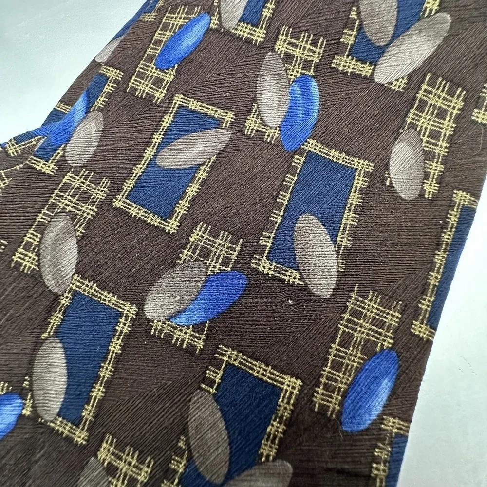 Vintage‎ Simonenti Robert Tie Geometric Pattern 100% Silk